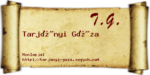 Tarjányi Géza névjegykártya