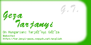 geza tarjanyi business card